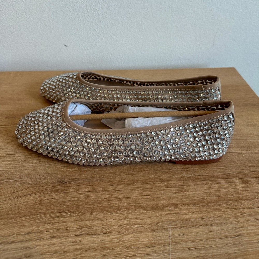 Mango rhinestone flats. New with tags!